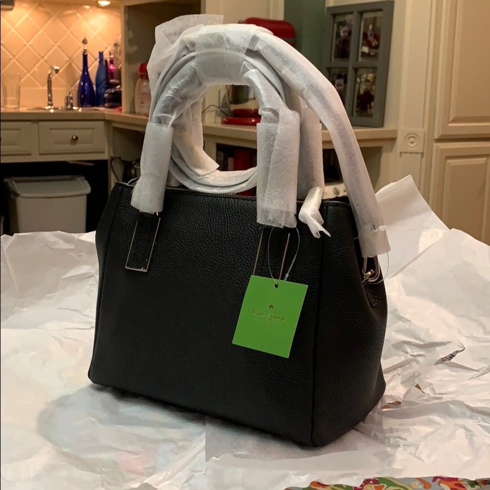 kate spade Black Leather Satchel NWT! - Picture 8 of 8